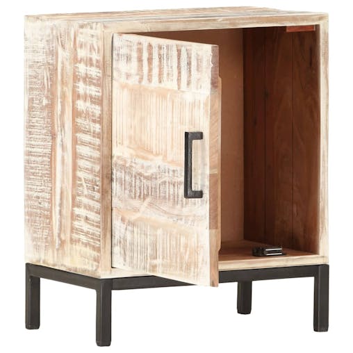 NNEVL Bedside Cabinet 40x30x50 cm Solid Acacia Wood