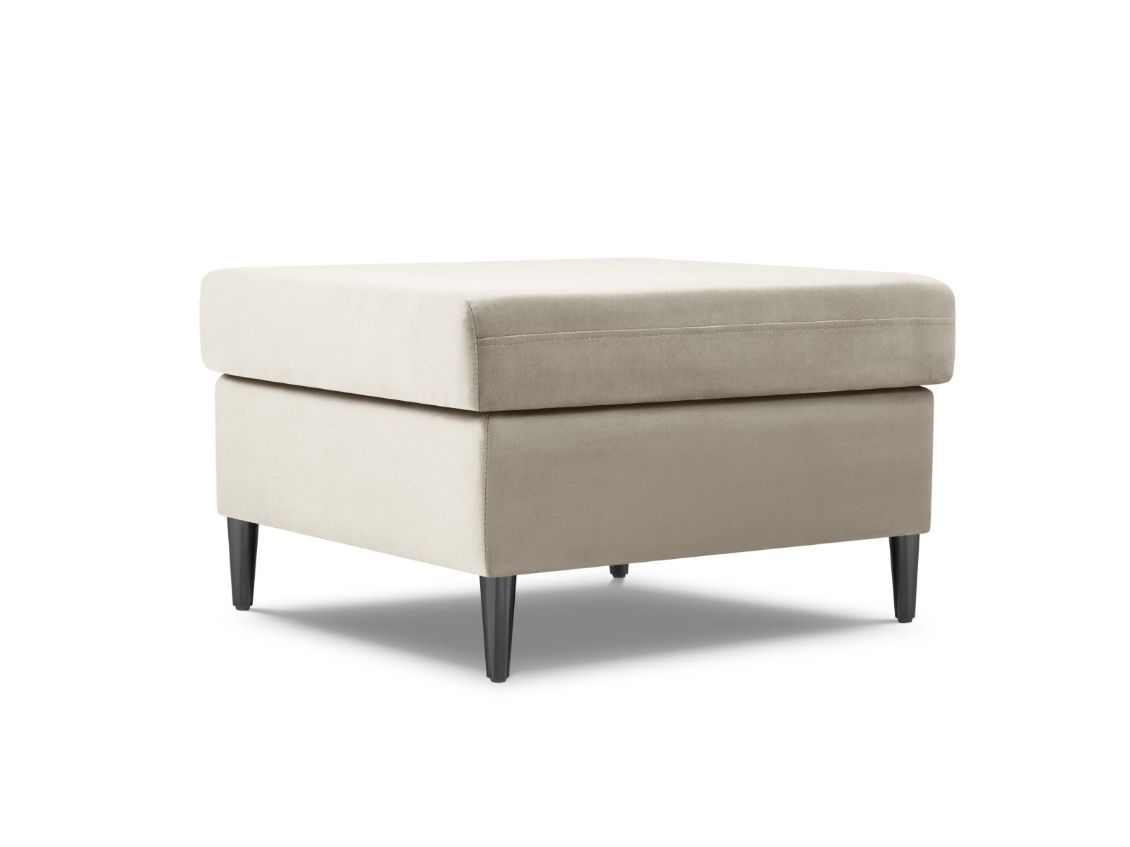 Cosmopolitan Design Poef Kyoto flueel, lichtbeige - 70x70x45cm