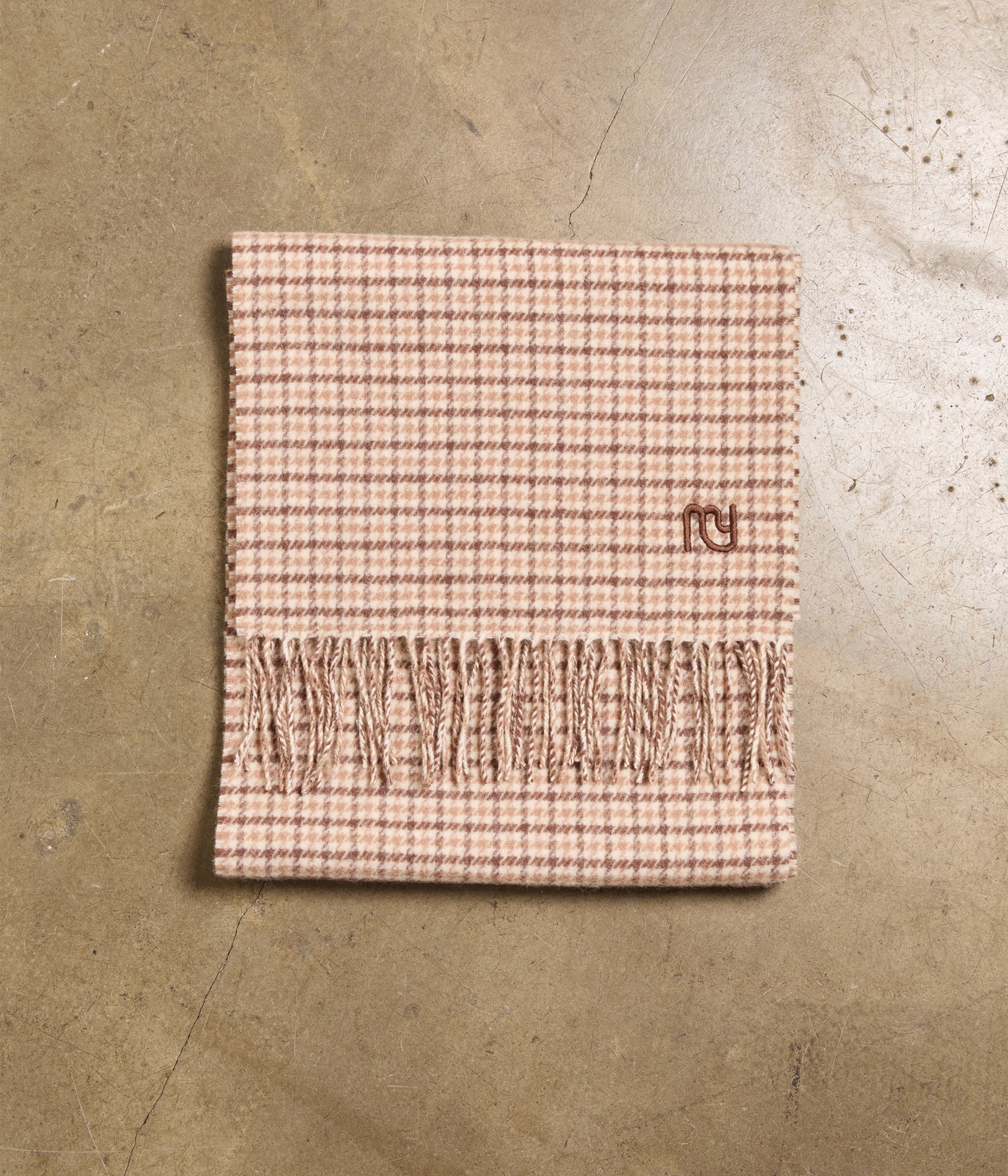 Écharpe à carreaux beige Gerri