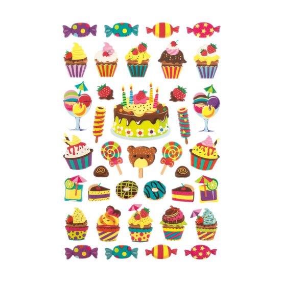 Cupcake Puffy Stickers