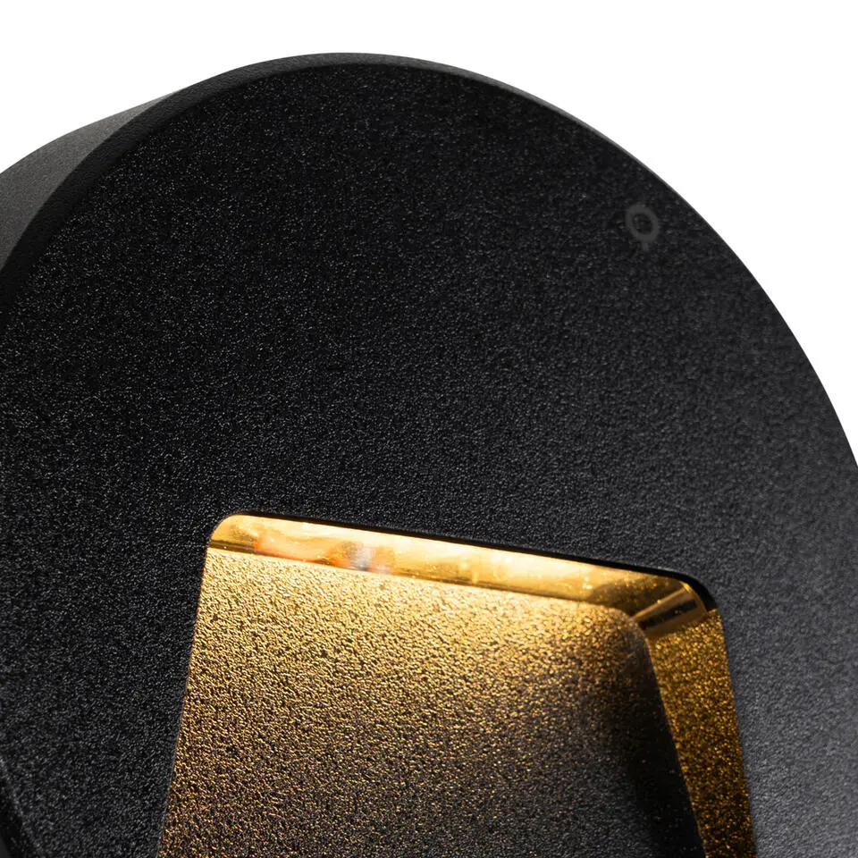 Qazqa inbouw wandlamp gem zwart ge?ntegreerde led