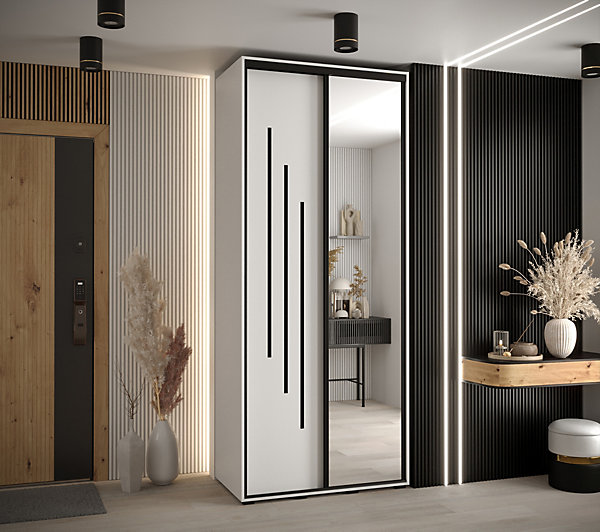 Armoire Davos 9 a portes coulissantes H. 235,2 x L. 100 x P. 45 2 portes