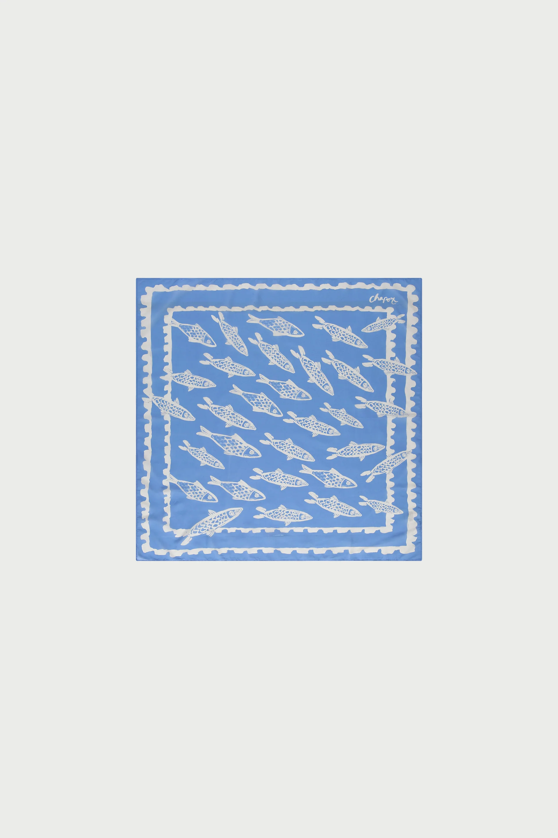 School Of Fishes Scarf | Marina Blue/Cosy Whi