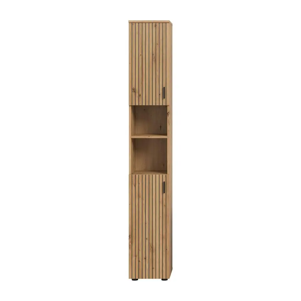 Hioshop Mone kolomkast 2 deuren- 2 planken eiken decor