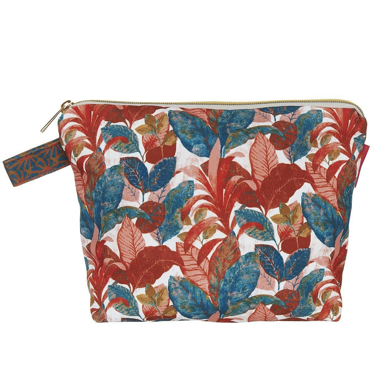 WILD - Pochette en toile outdoor imprimé tropical bronze 19x28cm