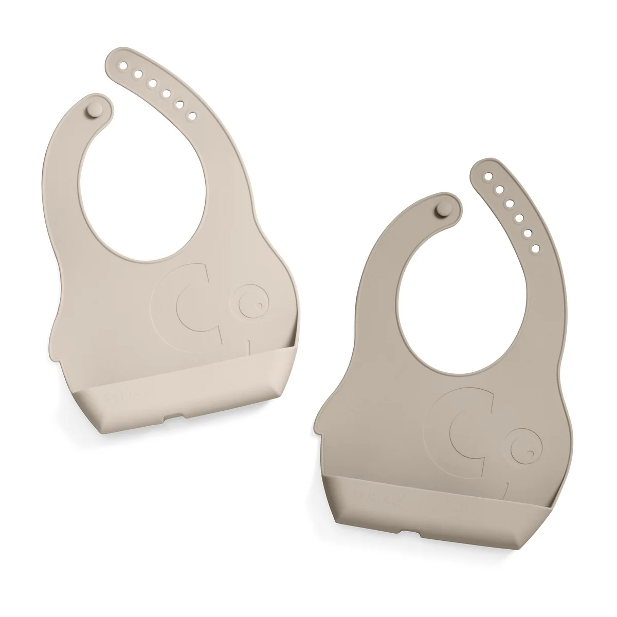 Sebra - Fanto Silikon Lätzchen, jetty beige (2er-Set)