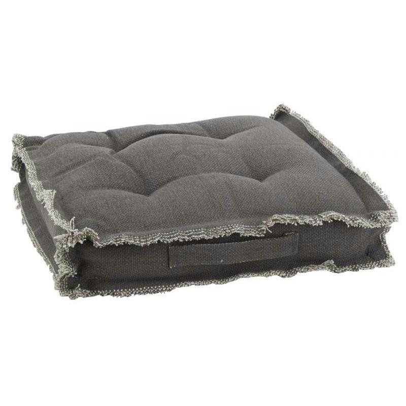 - Coussin de sol en coton 40 x 40 cm gris