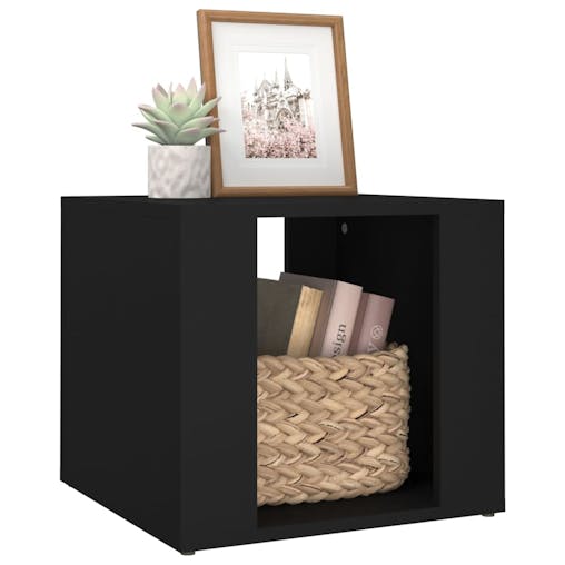 NNEVL Bedside Table Black 41x40x36 cm Engineered Wood