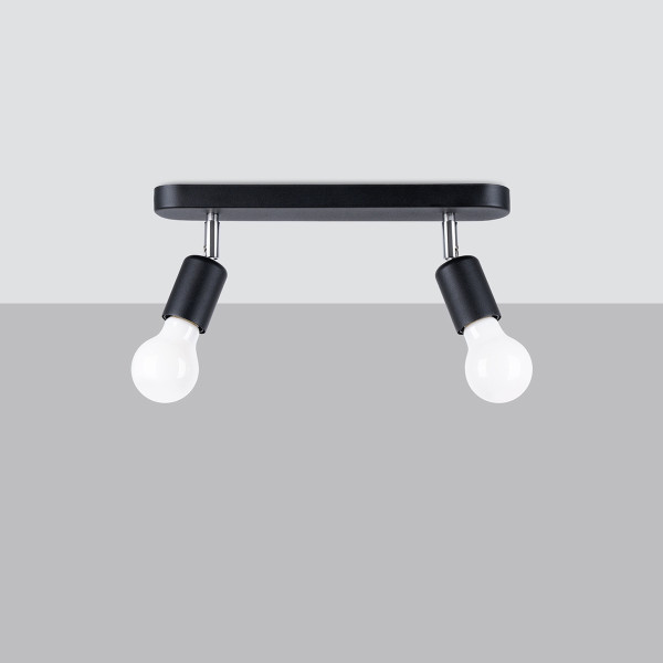 Lampa sufitowa BIRKEN czarna-chromowana 2xE27x60W IP20 Pure Lume
