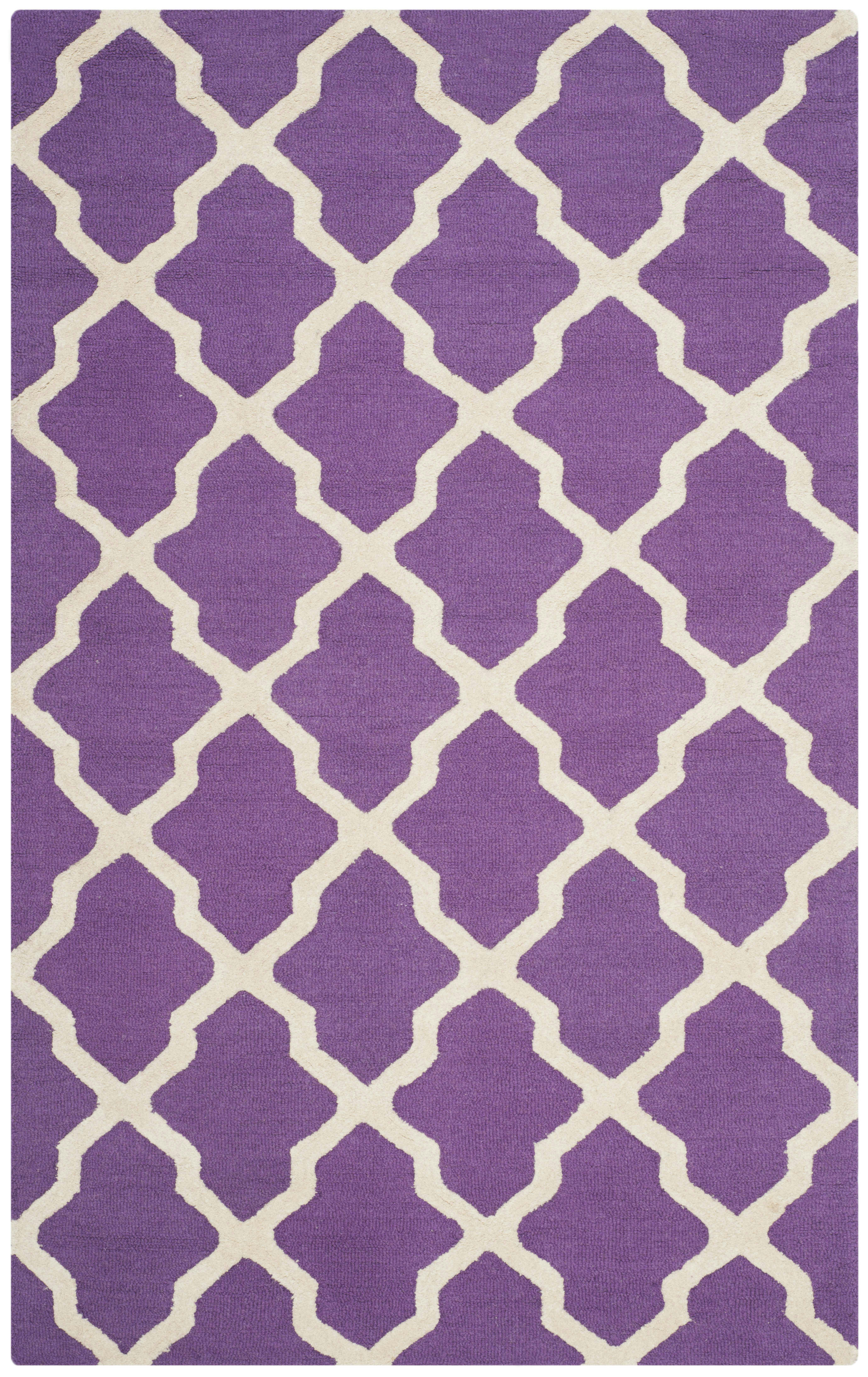 CAMBRIDGE - Tapis de salon interieur en violet & ivoire, 183 x 274 cm