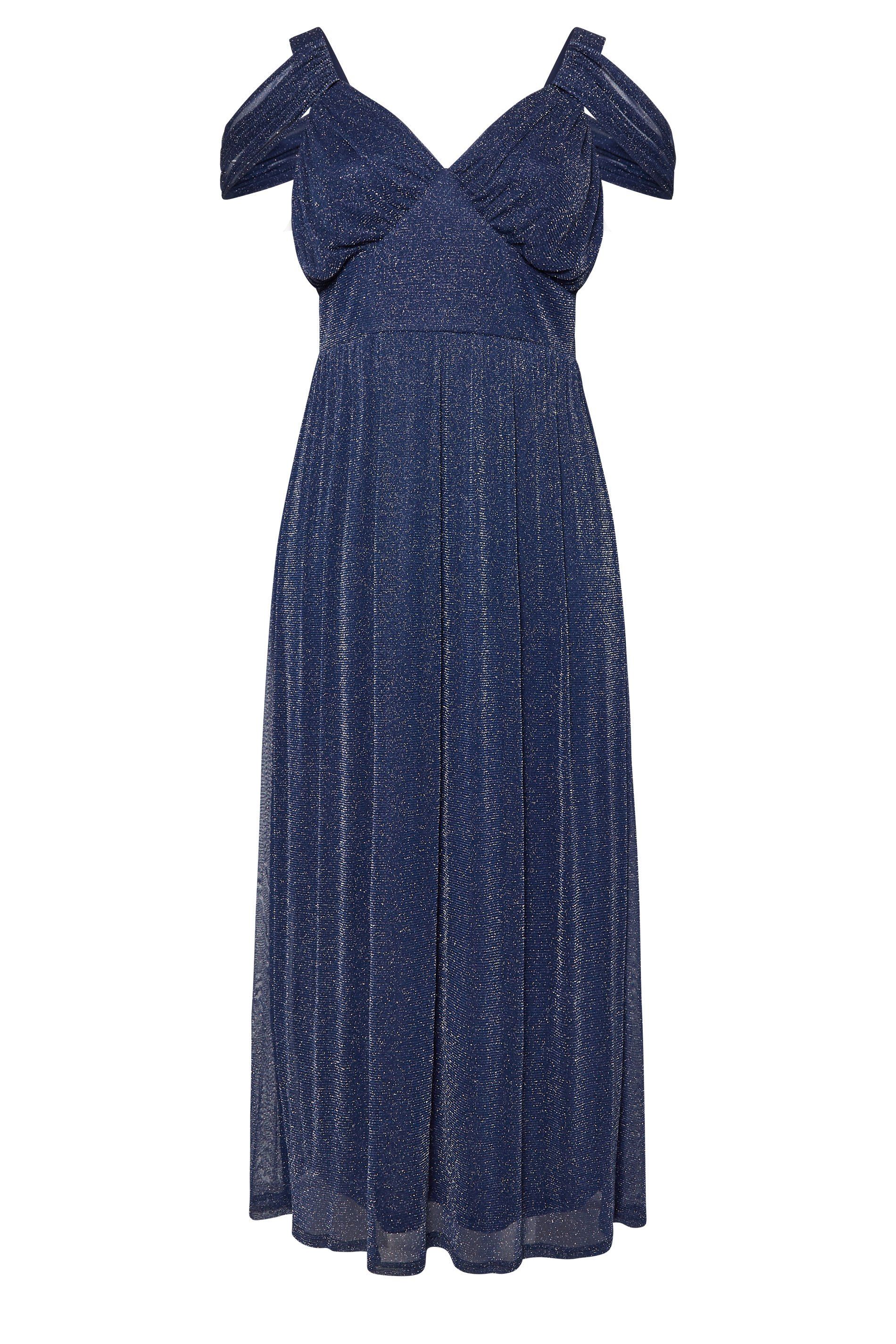 Yours Metallic Cold Shoulder Maxi Dress