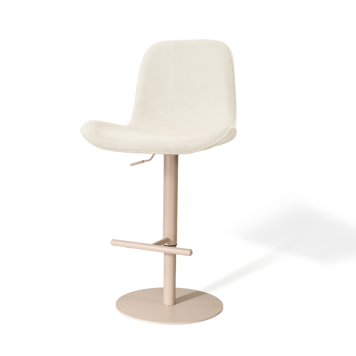 Nolon Niva-Fé tulp barkruk rib beige - verstelbaar - beige poten