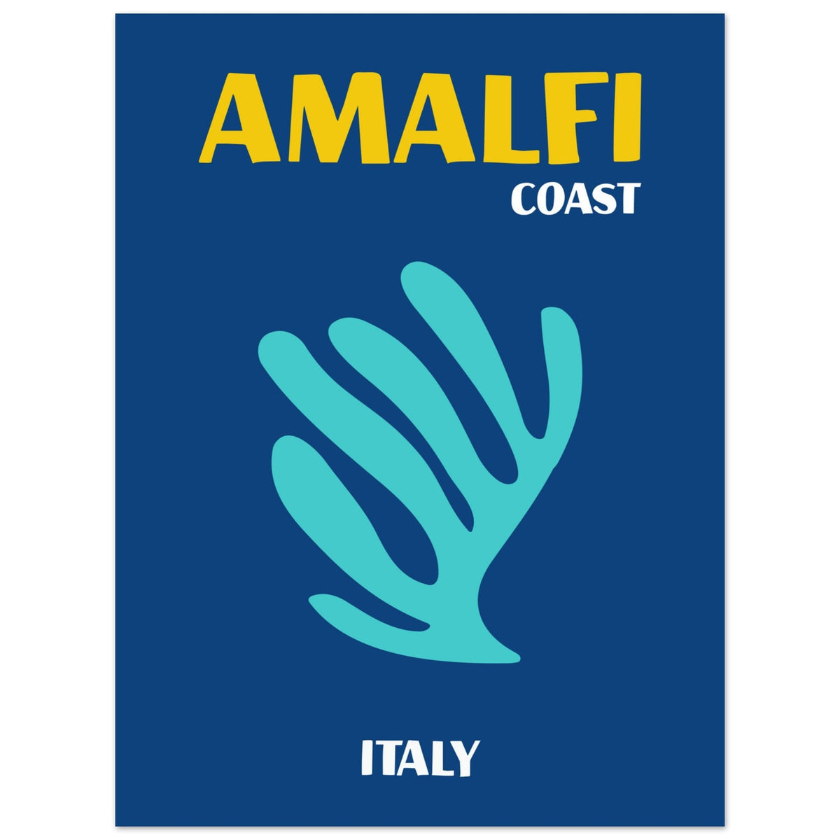 Artfulprints Poster Italië - Amalfi  - 30x40 cm - Blauw