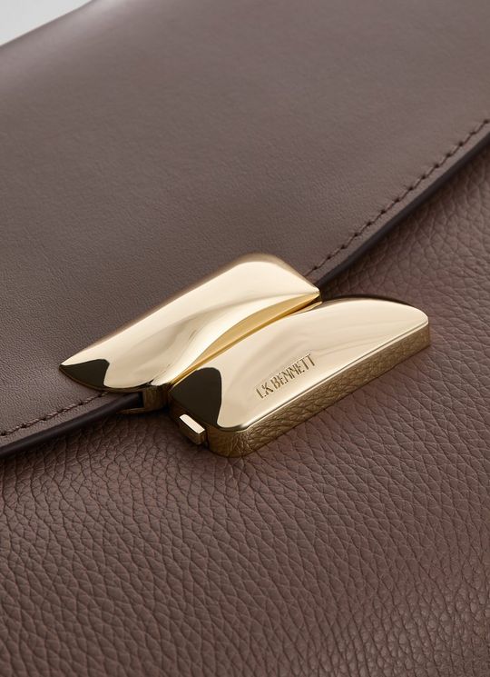 Darcie Neutral Leather Top Handle Crossbody Bag