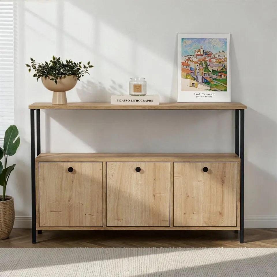 CALICOSY - SIENNA Dressoir - Licht hout - 29,5x120x77 cm