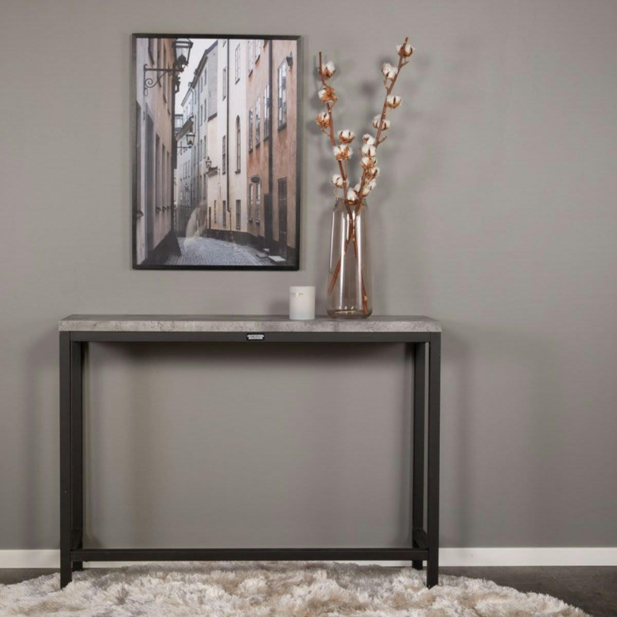 RITZ - Console rectangulaire moderne 110cm gris
