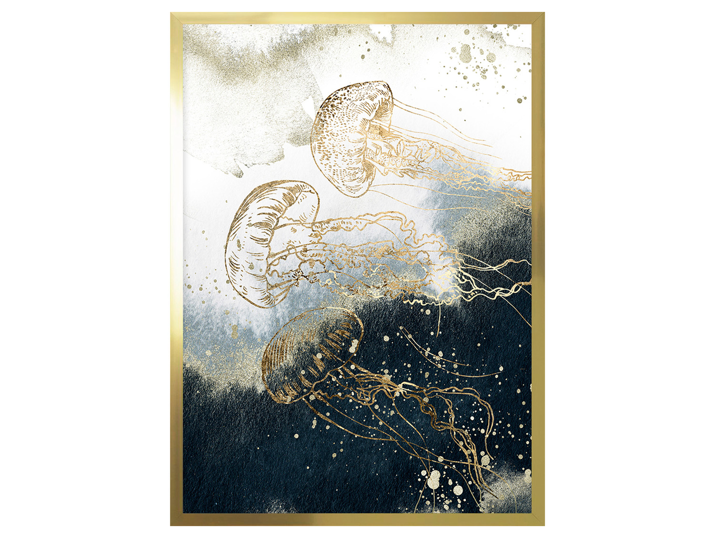 Obraz w ramie Golden Jellyfish No. 1 53x73 cm