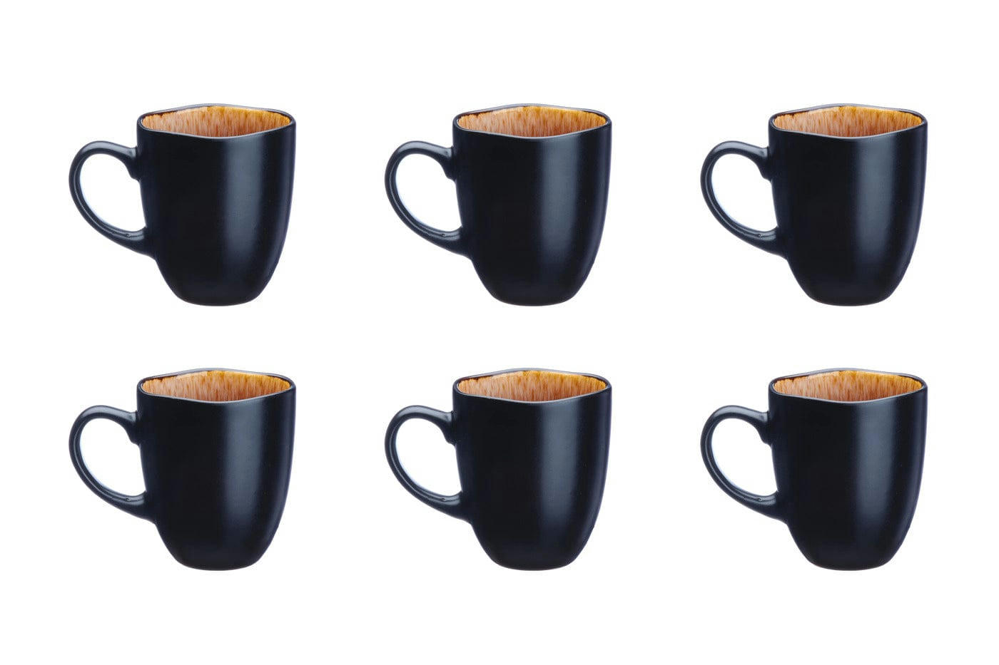 REACTIV - Lot de 6 mugs en grès marron 40cl