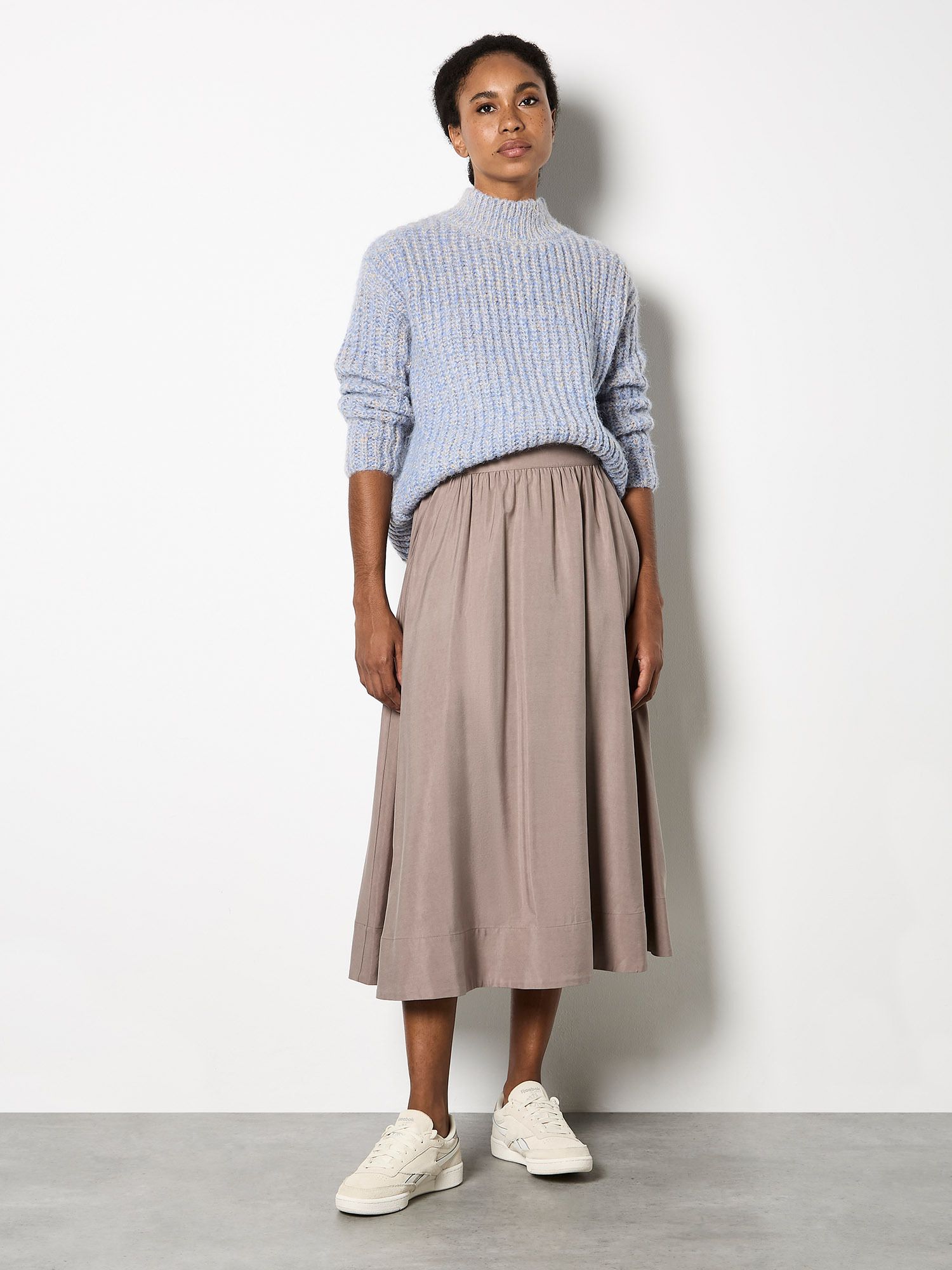 Apricot Mock Neck Soft Chunky Knit Jumper