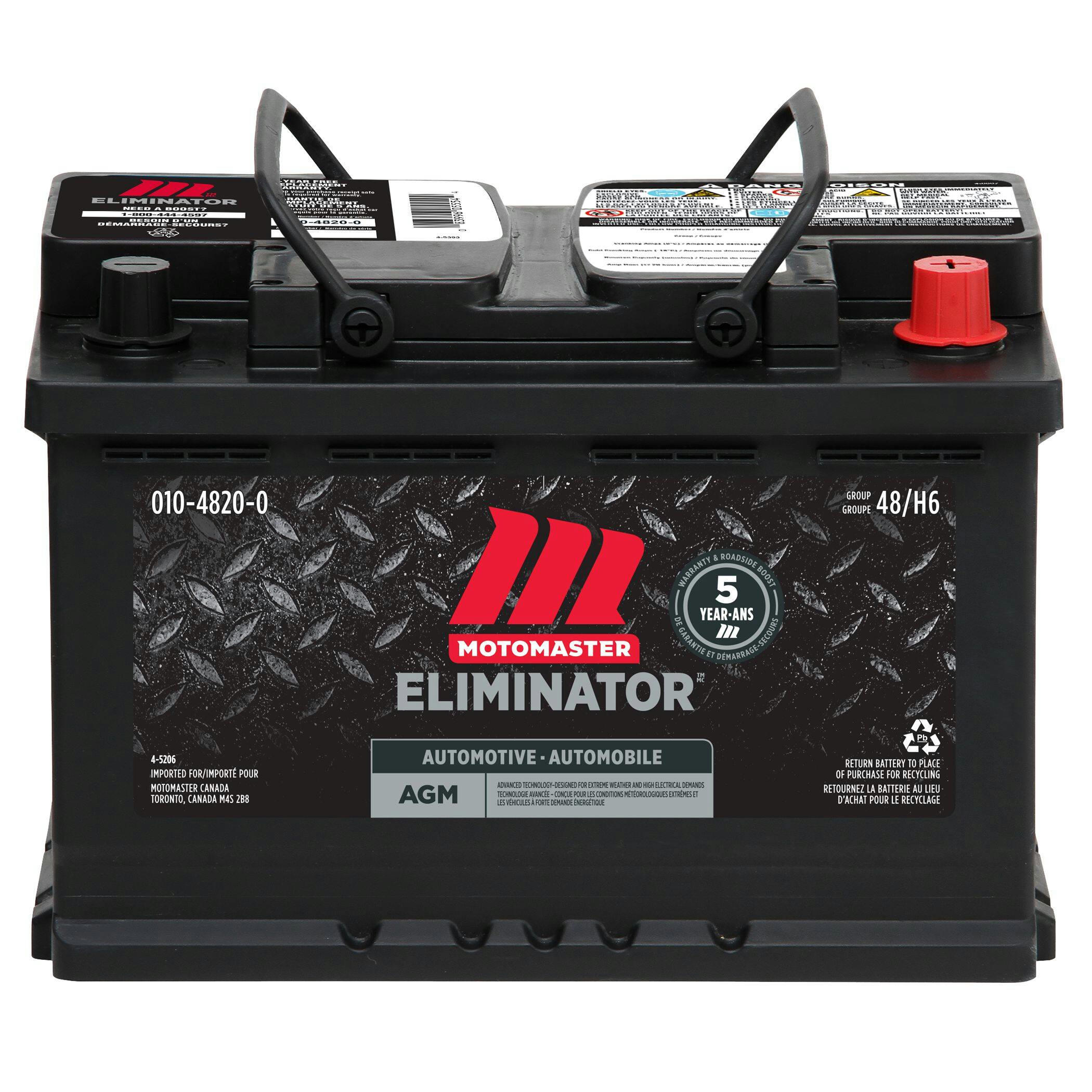 MOTOMASTER ELIMINATOR AGM Group Size 48 (H6/L3) Battery, 760 CCA