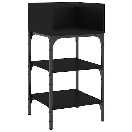 NNEVL Bedside Tables 2 pcs Black 35x34.5x70 cm Engineered Wood