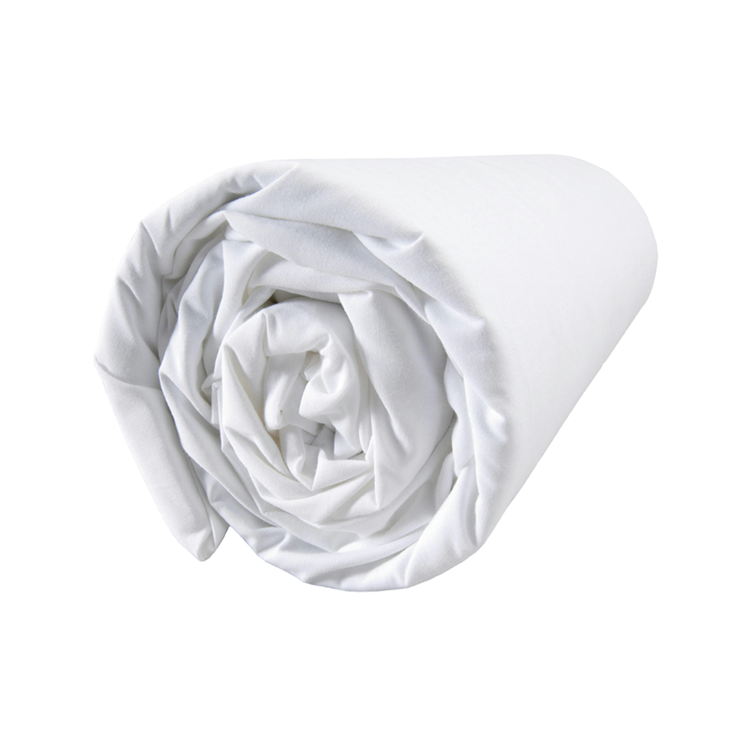 COMPLICITÉ - Drap housse en percale de coton  120x190cm - Bonnet 30cm Blanc