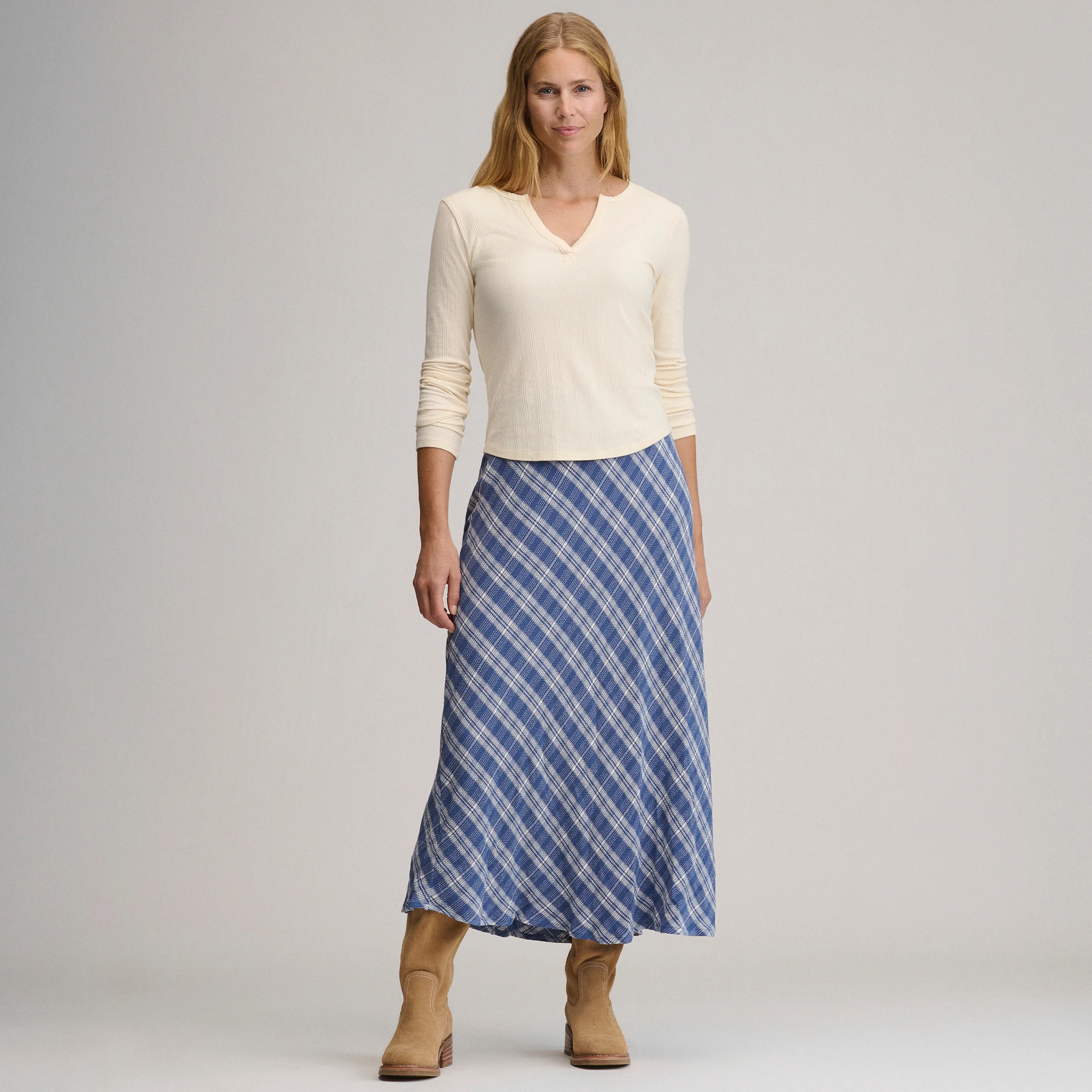 Women's Plaid Midi Skirt