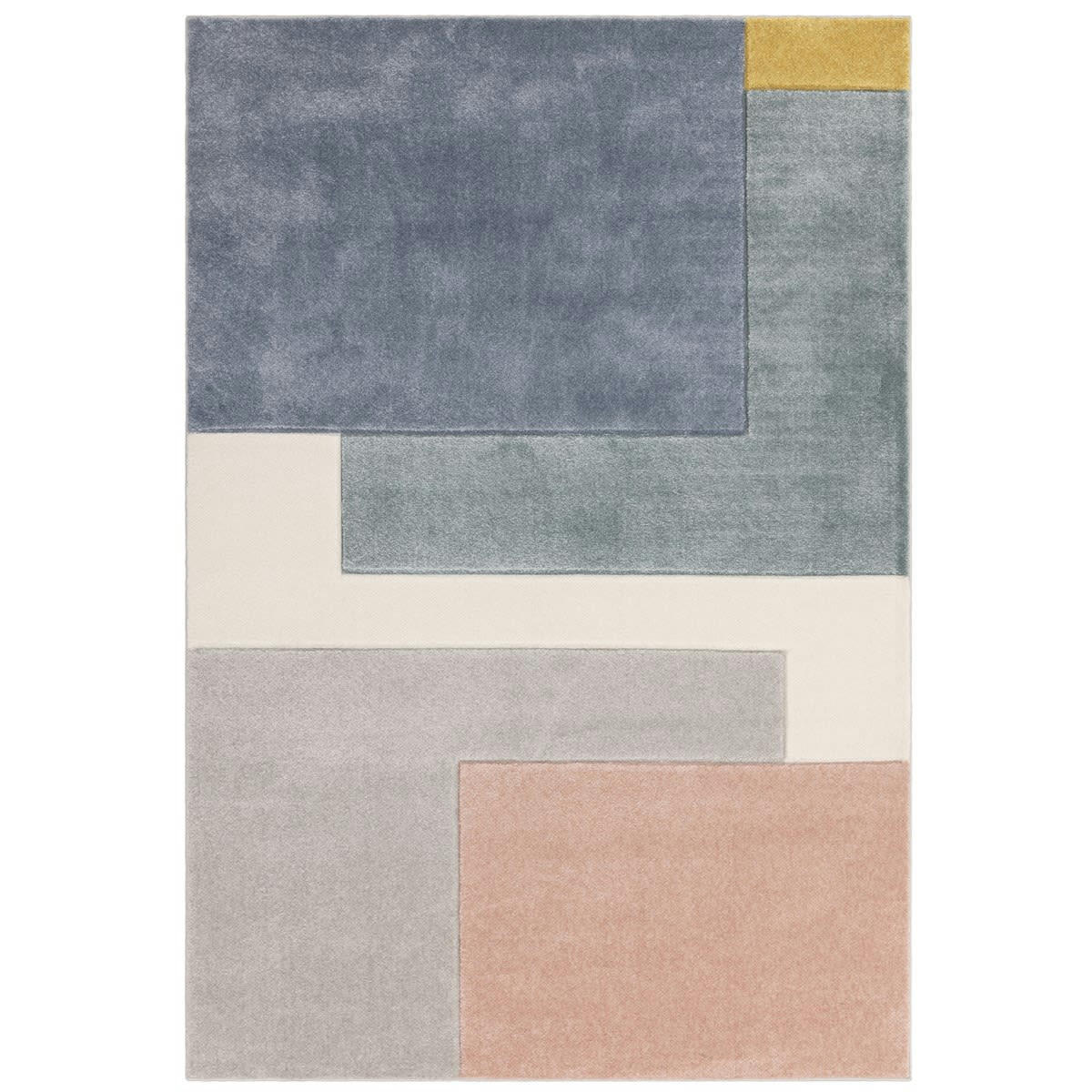 BLOCUS - Tapis de salon en polypropylène bleu 160x230 cm