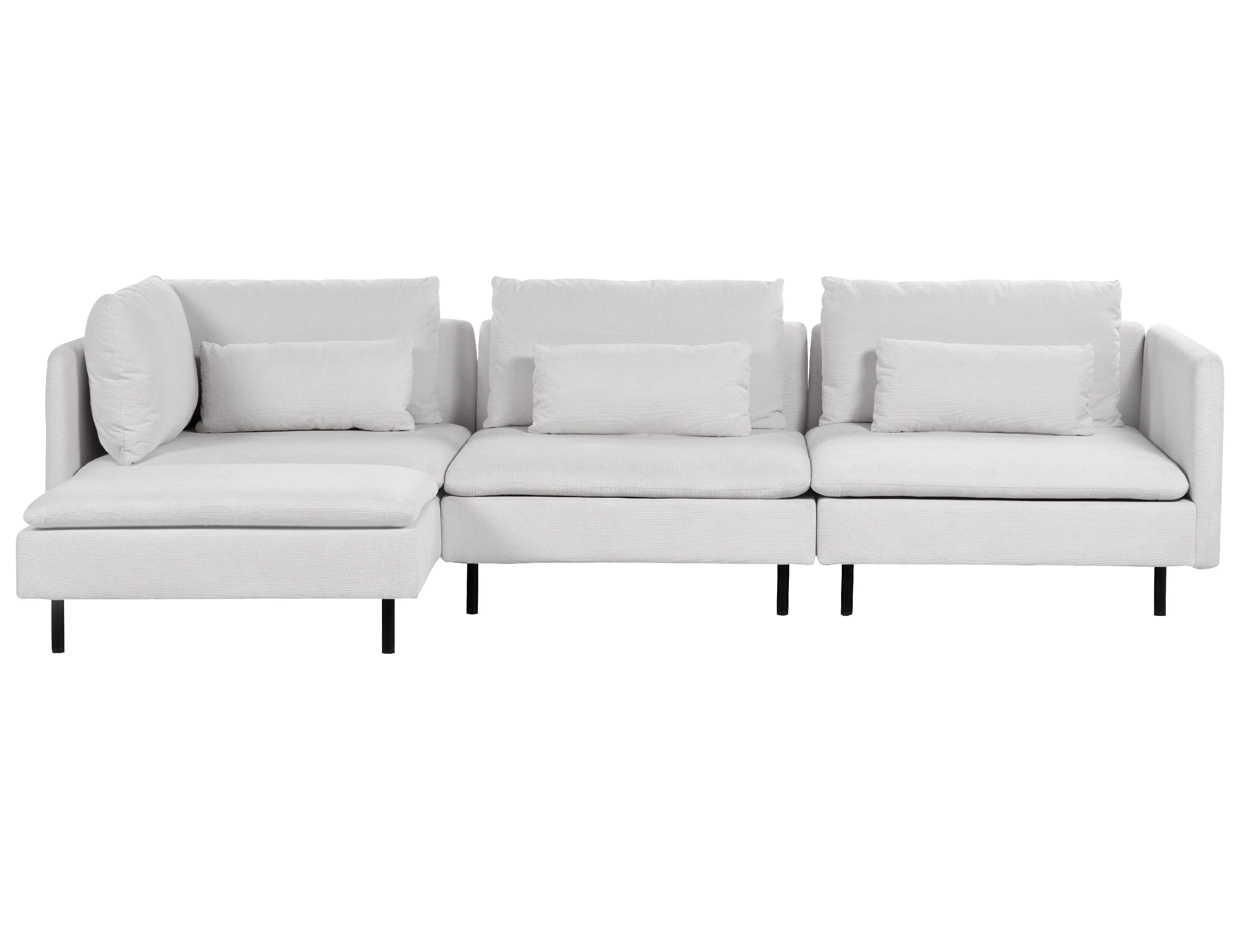 Modular Corner Sofa 3 Seater EGERIS Fabric Light Grey Left Hand