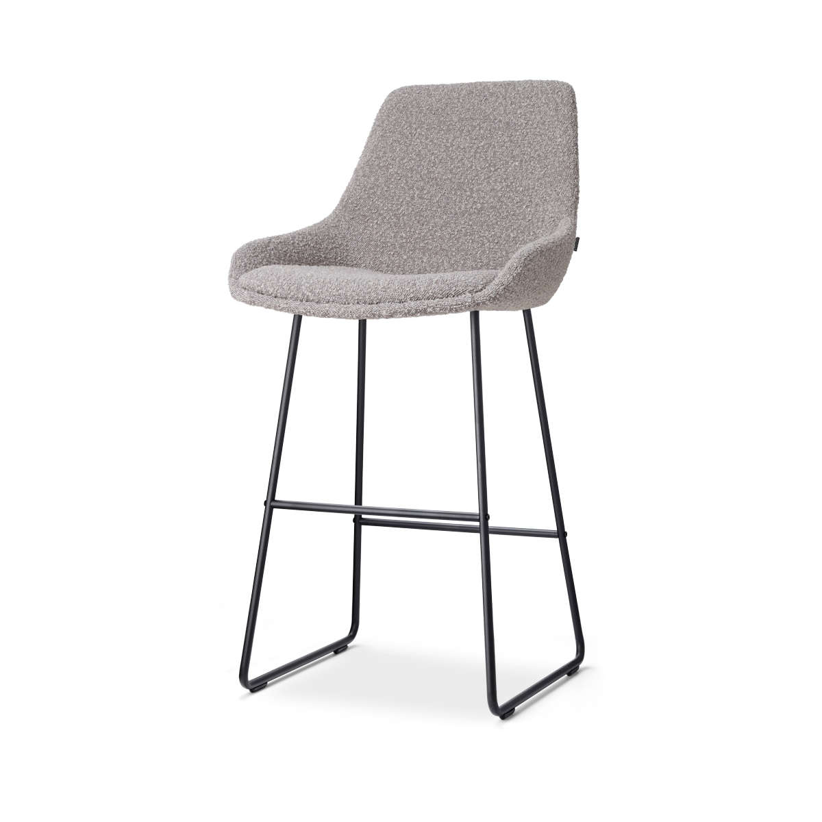 Nolon Nino-Isa Barkruk Bouclé Taupe - Stof - Zwart Onderstel - 75 cm