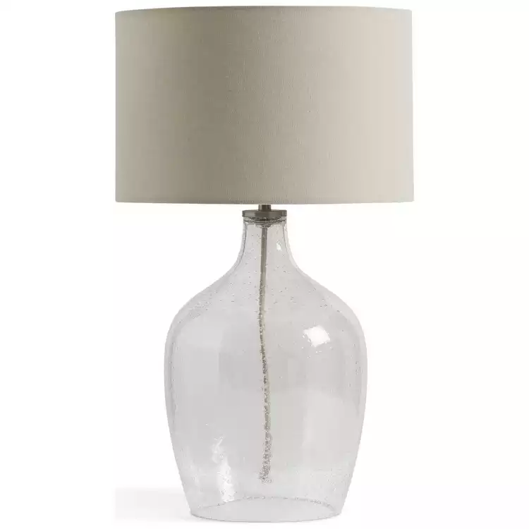 Habitat Abas Glass Table Lamp - Clear & Cream