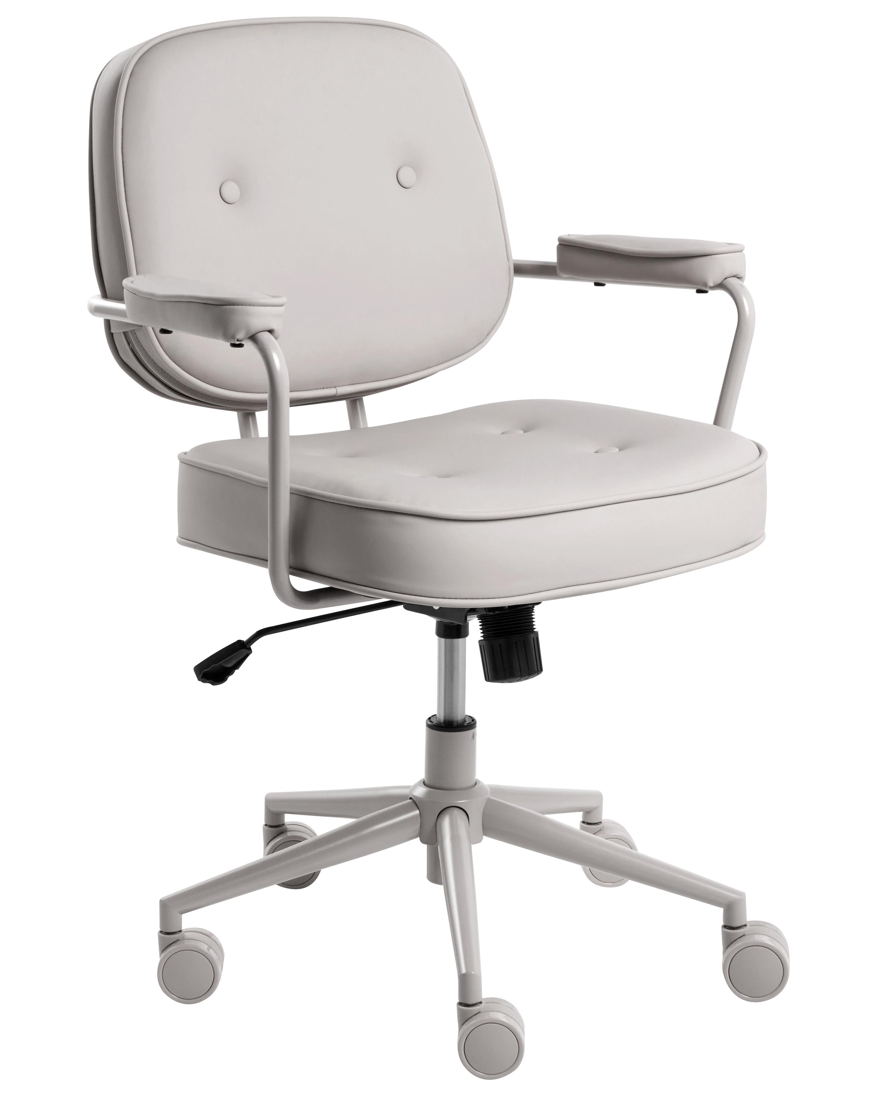 Desk Chair PARAMUS Faux Leather Grey
