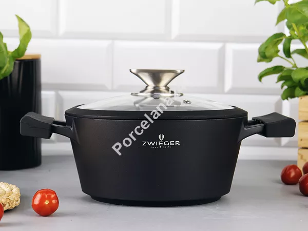 Komplet 4 garnków (8 el.) i 3 patelni (20, 24 i 28 cm) ZWIEGER - Black Stone 1Z.BS.K11