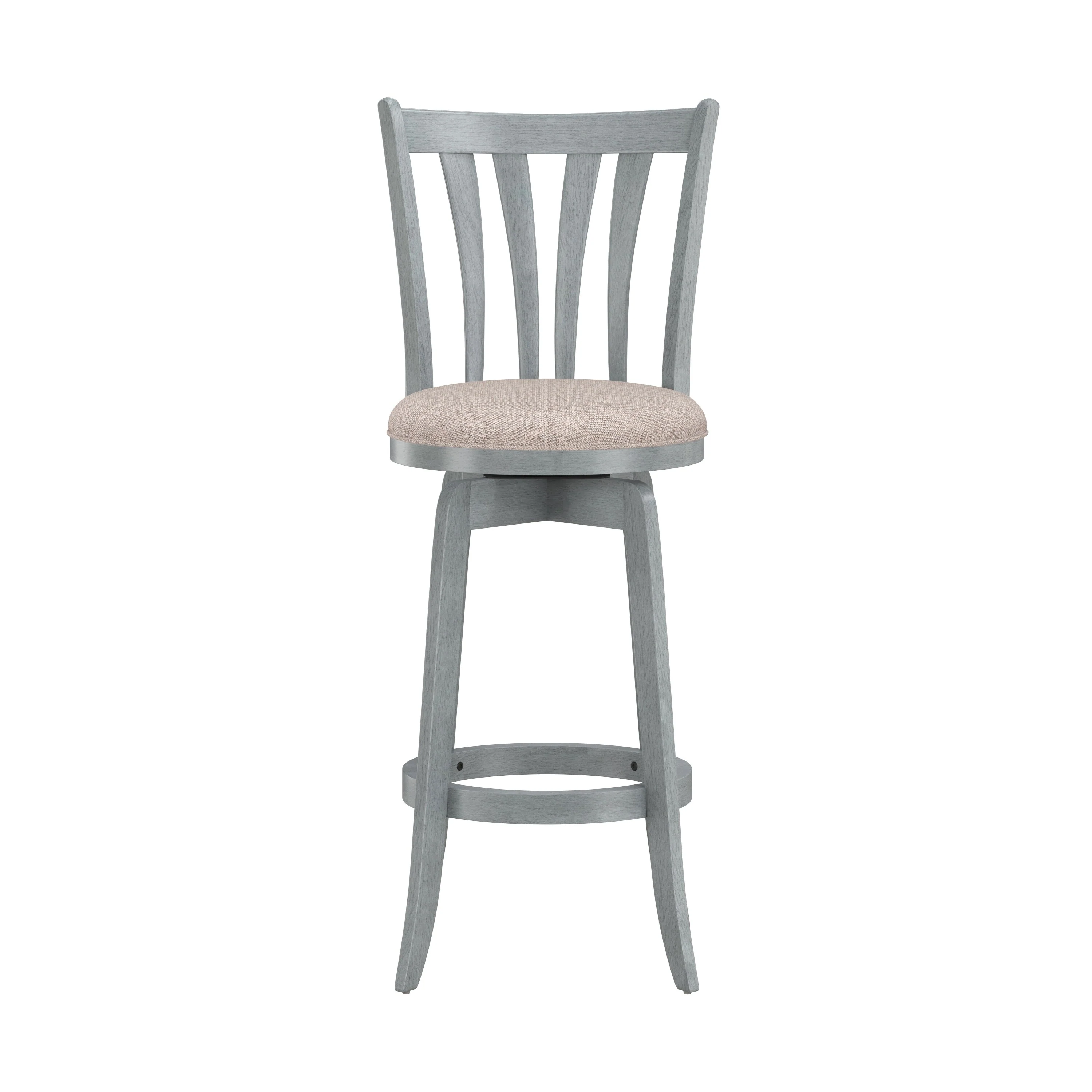 Hillsdale Savana Blue Wire Brush Wood Bar Height Swivel Stool - 43.5H x 17.5W x 19D; Seat Height: 29.5H
