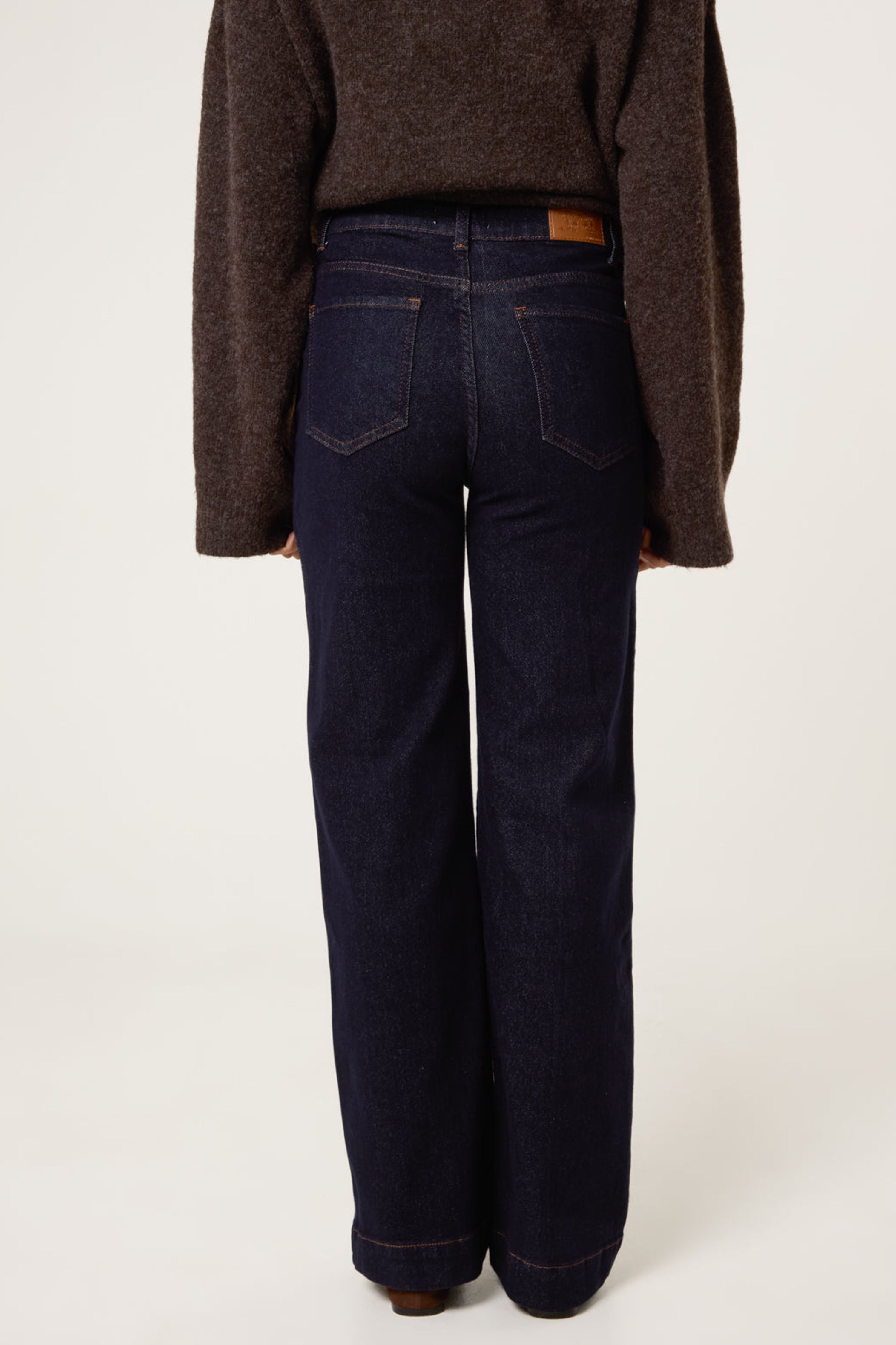 Blue Vanilla Navy Dark Denim Wide Leg Jeans