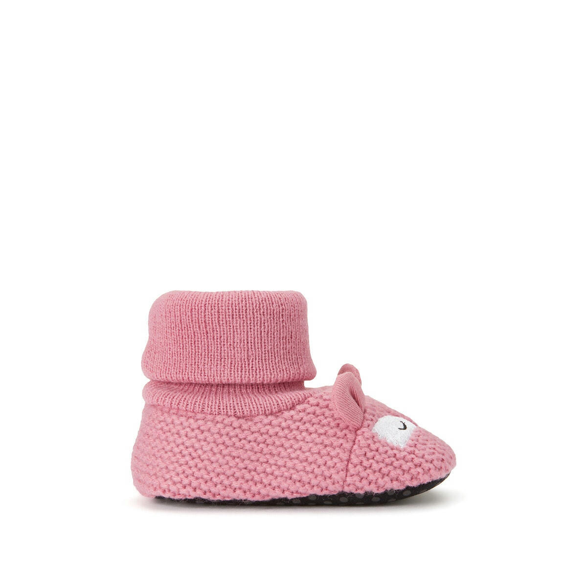 Chaussons à enfiler en tricot tête de renard