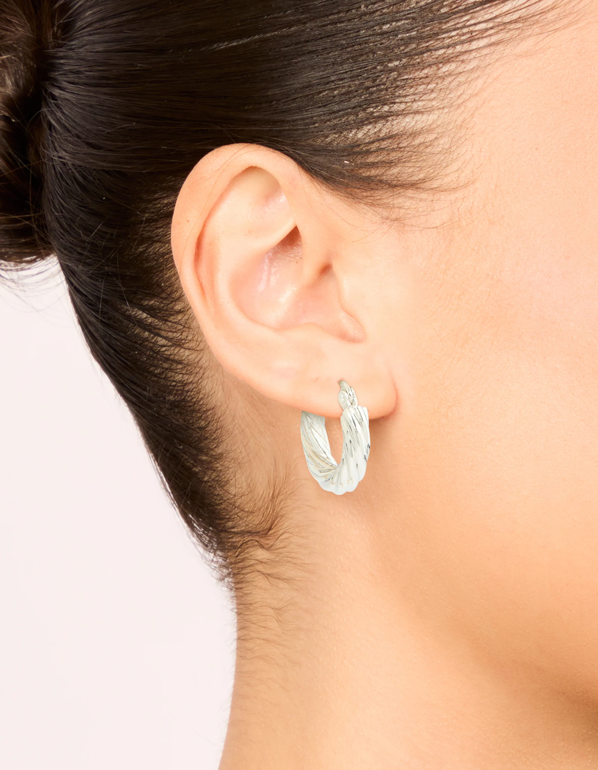 Waterproof Stainless Steel Twisted Hoop Earrings