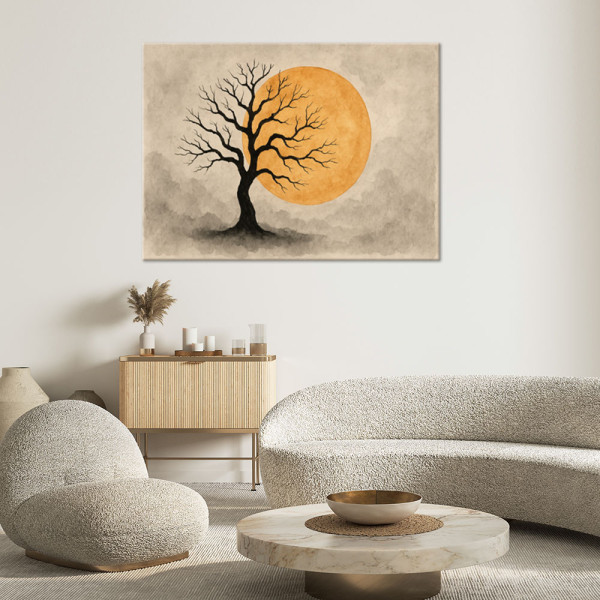 Feeby Obraz, Drzewo Akwarela Księżyc Minimalizm 60x40