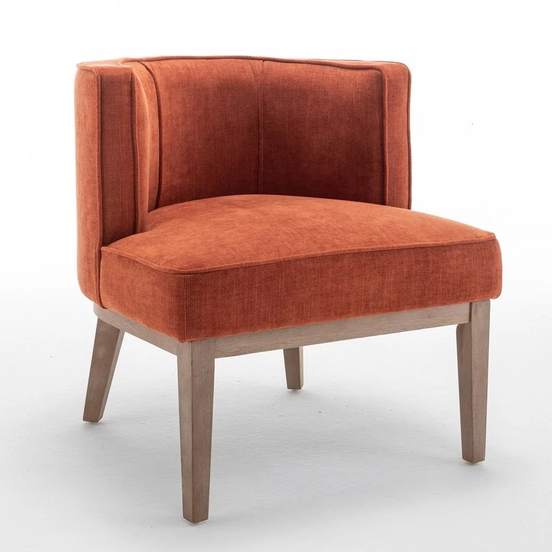 SEYNAR Mid-Century Boucle Upholstered Accent Side Chair with Solid Wooden Legs