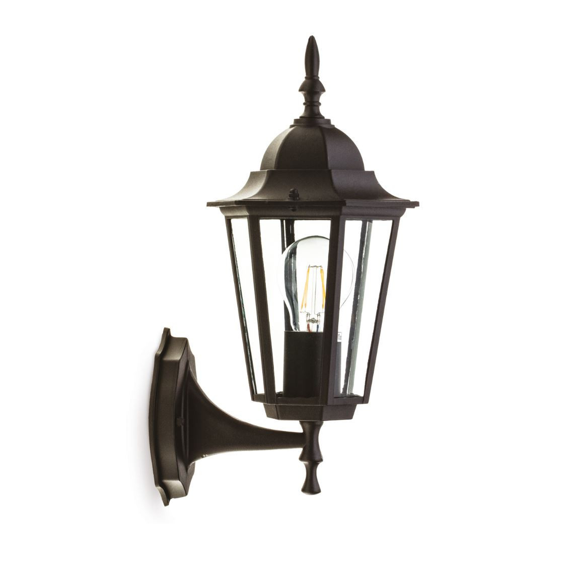 Kinkiet zewnętrznyczarno-przezroczysty LO 4101 1xE27x50W IP54 Kobi