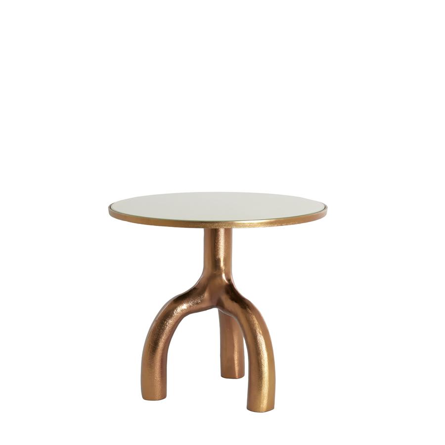Light & Living - Mello ronde bijzettafel Ø50,5 cm - glans bruin