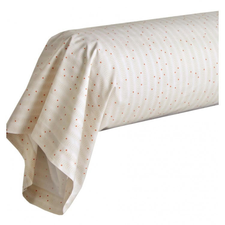 SOUS LE VENT - Taie de traversin en Coton Orange 190 cm