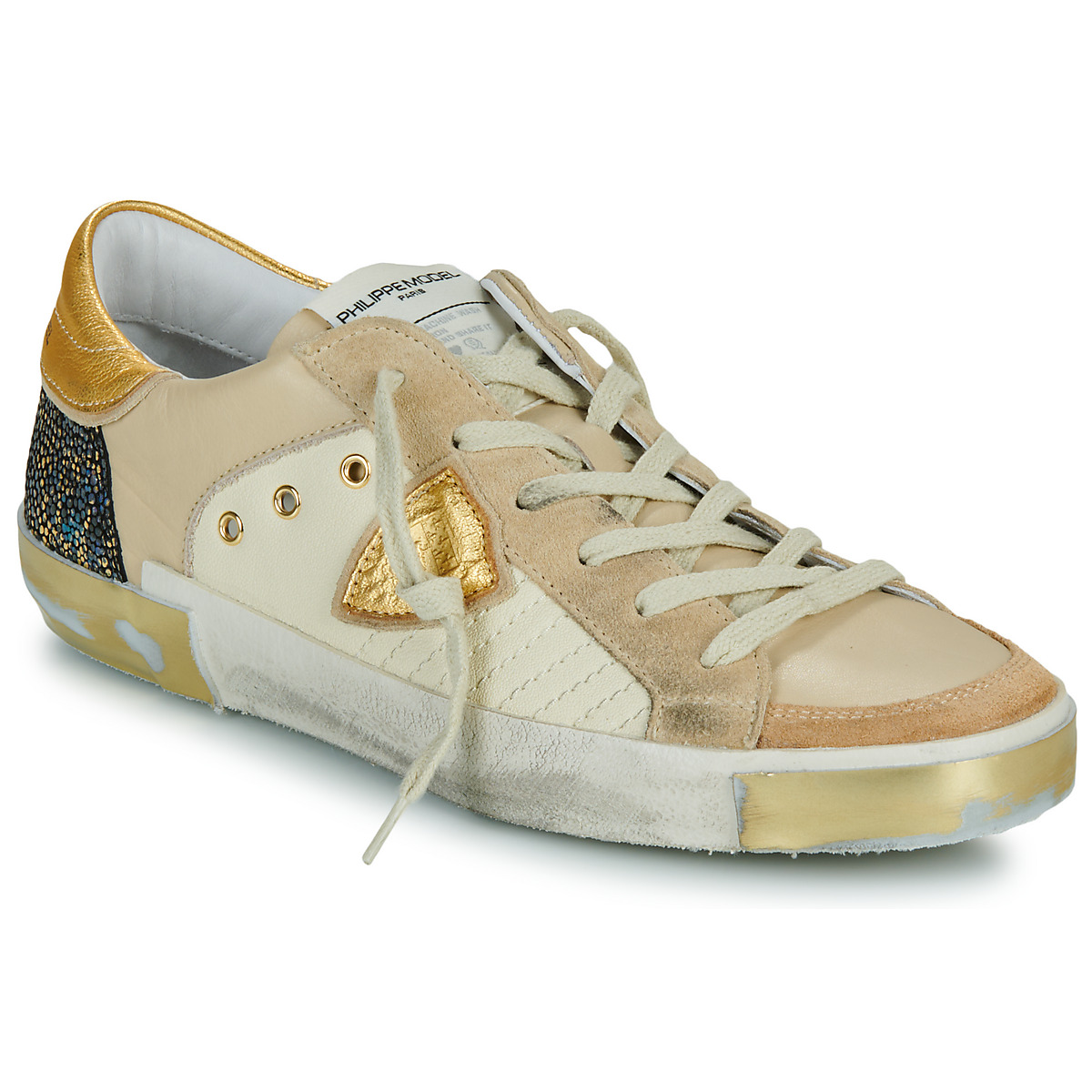 Philippe Model - PRSX LOW WOMAN - Beige / Gold