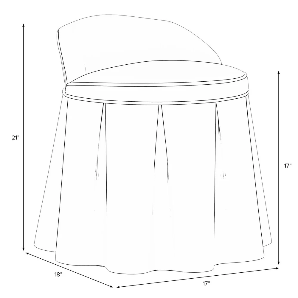 Skyline Furniture Kid's Vanity Chair in Velvet Pool