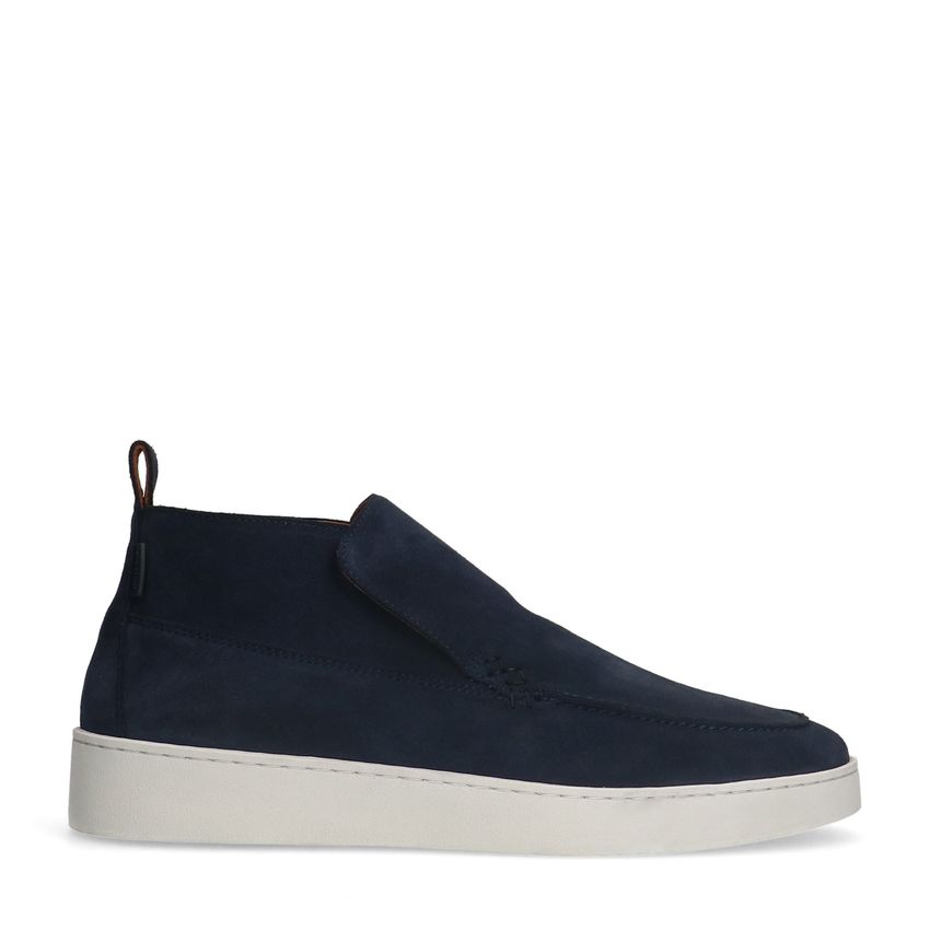 Manfield Blauwe suède boots
