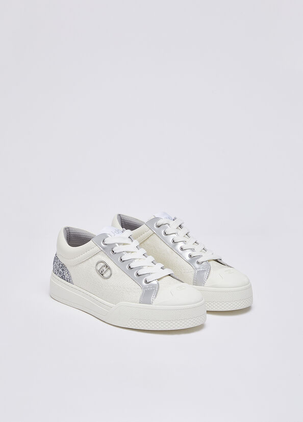Sneakers monogram con glitter