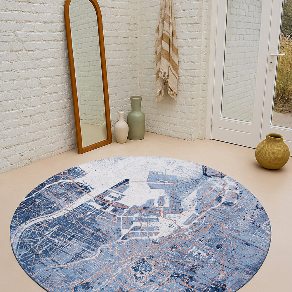 Louis de Poortere Cities Vloerkleed Ø 240 cm - Conductive Blue