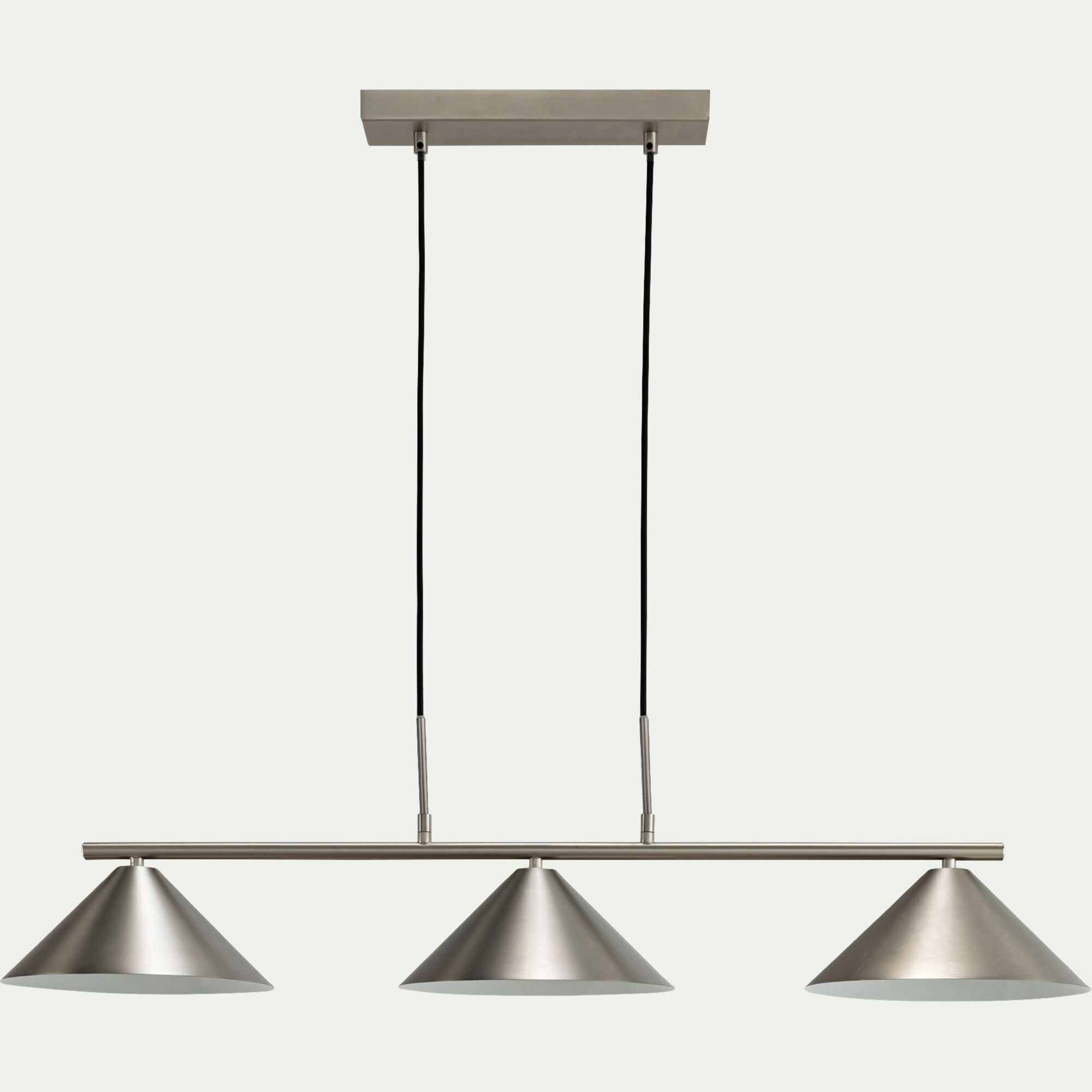 RAVENNE - Suspension électrifiée en fer 3 ampoules - argenté