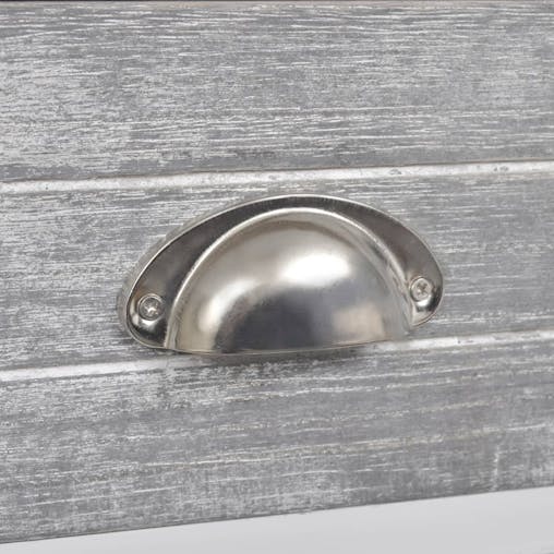 NNEVL Nightstand Grey and White 38x28x45 cm Paulownia Wood