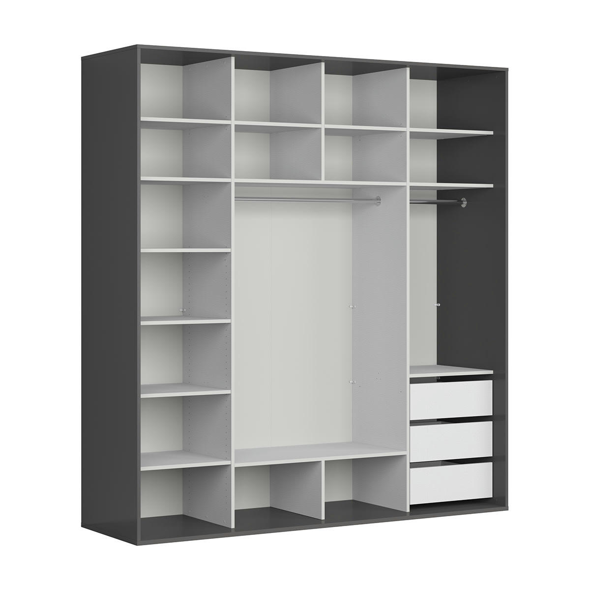 - Armoire 2 portes L220 x H240 cm stratifiés noir